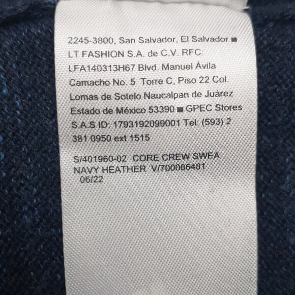 Old Navy Men's Size XL Lightweight Navy with Teal Specs Crew Neck Sweater - Picture 6 of 8